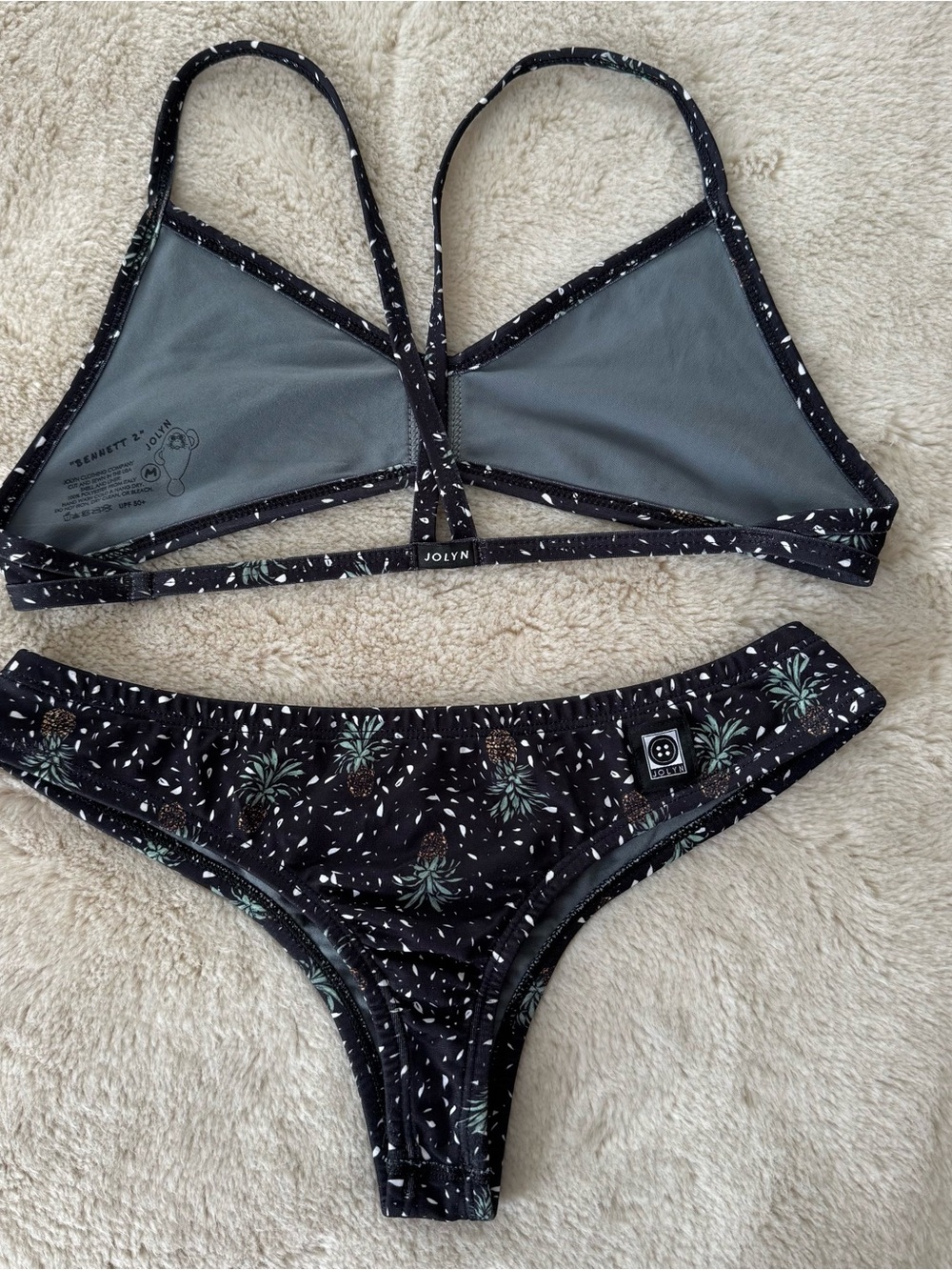 Jolyn Clothing Black Bikini Set with Pineapple Print medium - Picture 2 of 4